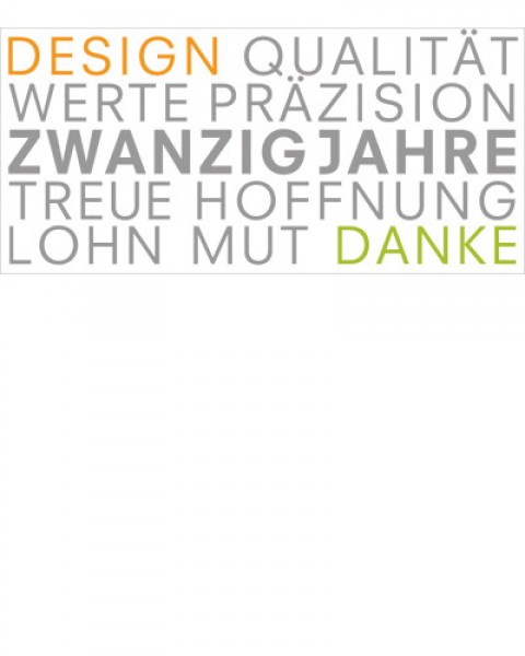 20 JAHRE DESIGN UND QUALITÄT - MADE IN DÜSSELDORF